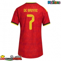 Camisa de Futebol Bélgica Kevin De Bruyne #7 Equipamento Principal Mulheres Mundo 2026 Manga Curta